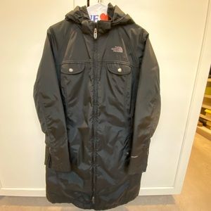 North face belted coat.